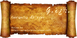 Gergely Áron névjegykártya